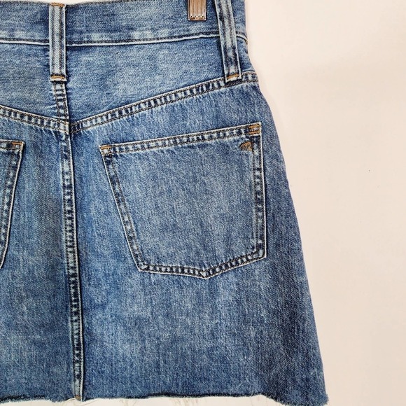 Euc Madwell Rigid Denim A-Line Mini Skirt in Lakeline Wash: Eco Edition Size 26 - Picture 9 of 11